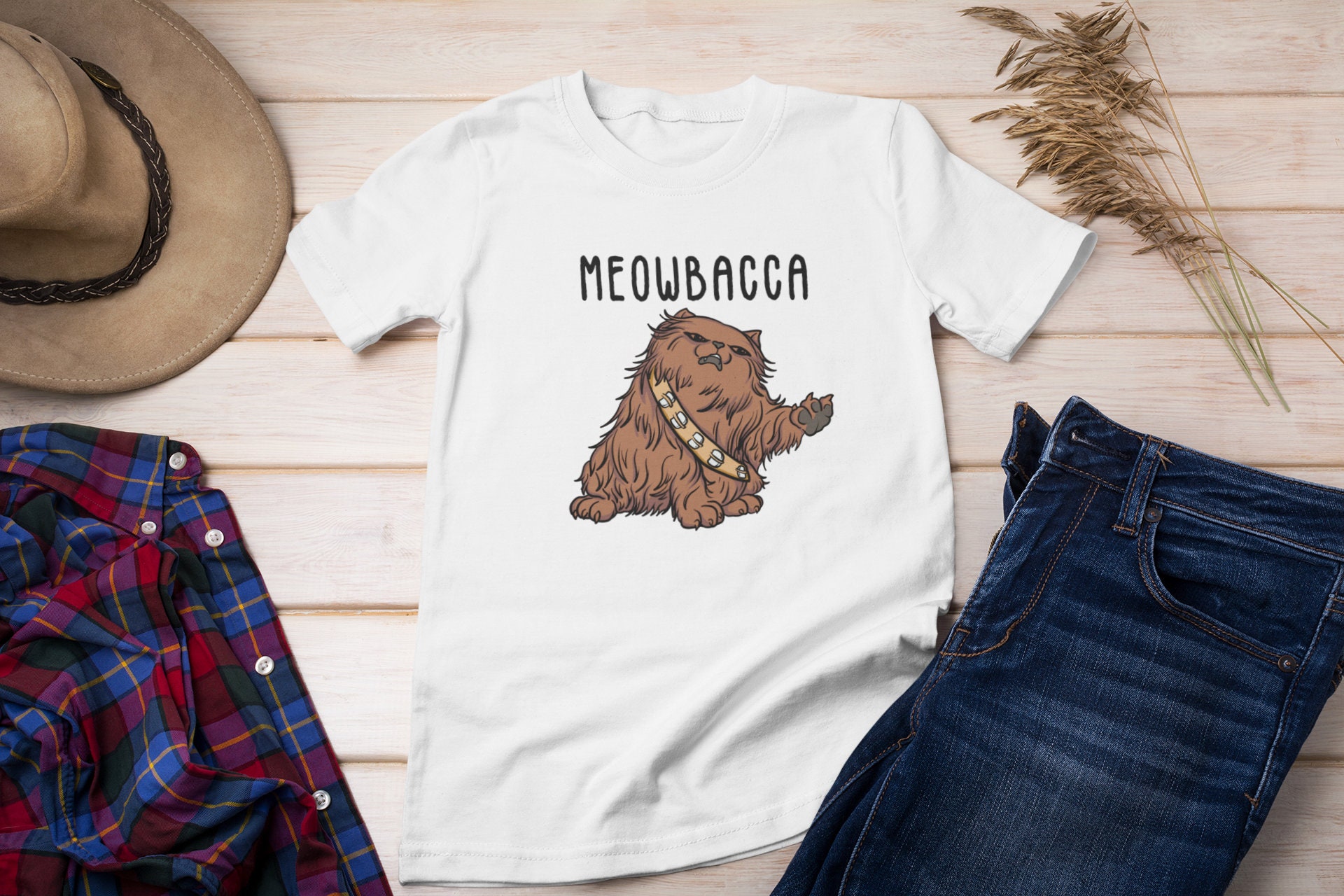 Meowbacca T-Shirt, Custom Cat Shirt, Cute Cat Shirt, Star Wars, Chewbacca Cat, Chewy Cat, Cat Daddy, Cat Mama, Sci-Fi Shirt, Nerdy Shirt