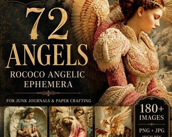 Mega Angelic Ephemera Kit: Rococo Renaissance Angels for Junk Journals (Digital Download)