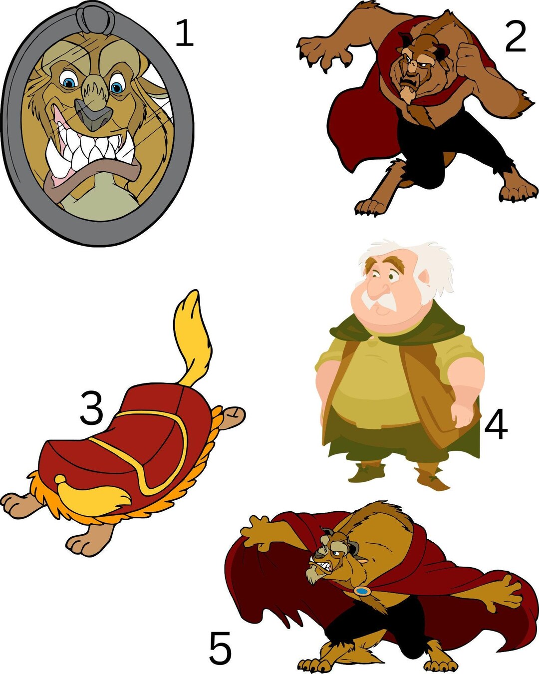 Beast Sticker Beauty and the Beast Stickers - Etsy