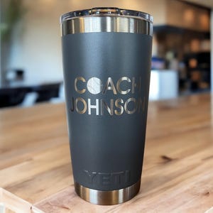 Personalized YETI Tumbler: Engraved Baseball/Softball Coach Gift