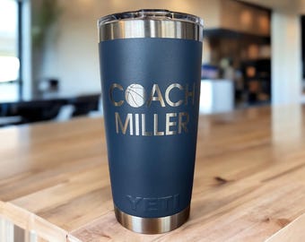 Personalized Basketball Coach YETI Tumbler: Engraved 20oz/30oz Rambler