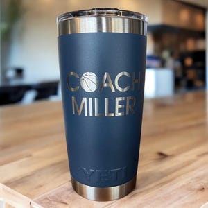 Personalized YETI Tumbler – Basketball Coach Gift | Custom Name Engraved | 20 oz or 30 oz Rambler | End of Season Team Gift