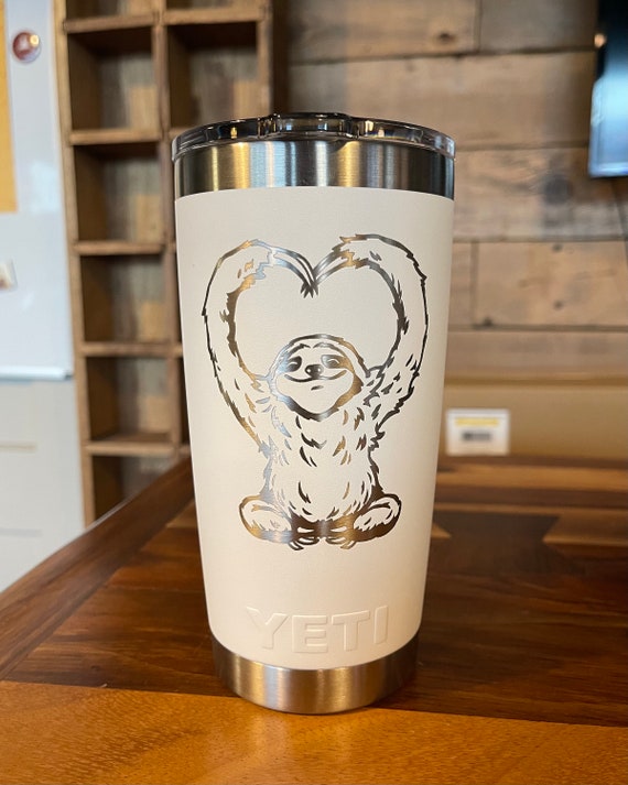 Yeti Laser Engraved Authentic Tumbler SLOTH LOVE 