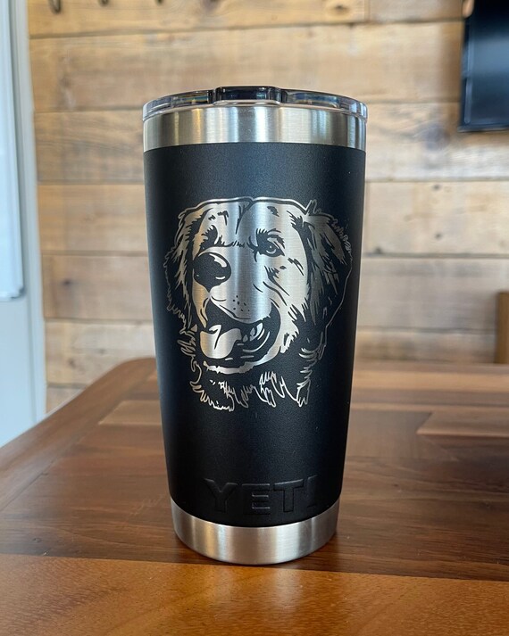 Yeti Laser Engraved Authentic Tumbler GOLDEN RETRIEVER , Dog Mom Gift ,  Gift for Dog Lover , Yeti 20oz Tumbler , Yeti 30oz Tumbler 