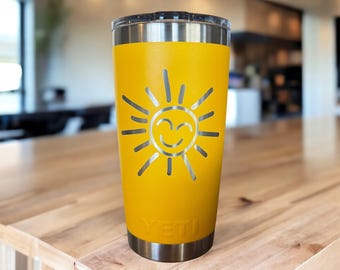 Laser Engraved YETI Tumbler: SUNSHINE - Beach Lover Travel Cup