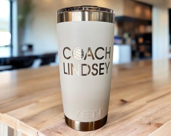 Personalized YETI Tumbler: Volleyball Coach Gift, Custom Engraved 20oz/30oz
