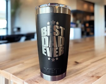 Vaso térmico para papá: YETI grabado con láser - Día del Padre o cumpleaños