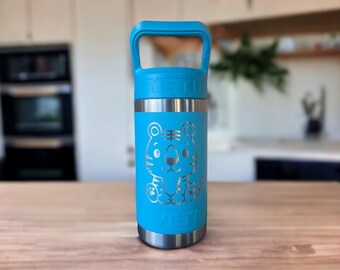 Laser Engraved YETI Kids Bottle: Tiger Design, 12 oz Stainless Steel