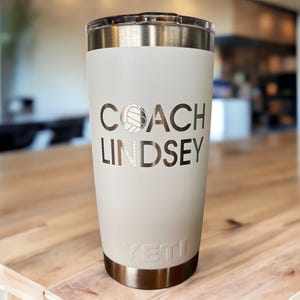 Personalized YETI Tumbler: Volleyball Coach Gift, Custom Engraved 20oz/30oz
