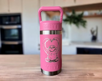 Laser Engraved YETI Kids Water Bottle: Sloth Design, 12 oz