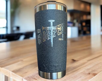 Laser Engraved YETI Tumbler: Christian Gift, Proverbs 27 17, Valentine's Day