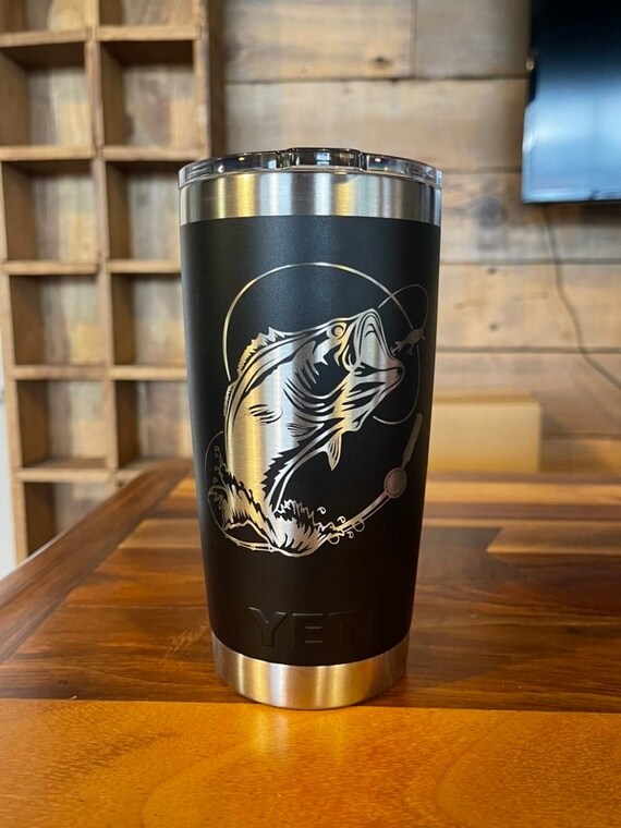 Laser Engraved Authentic YETI Rambler - DRINKS WELL with OTHERS