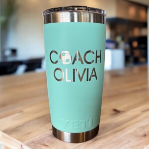 Personalized Soccer Coach YETI Tumbler: Custom Engraved 20oz/30oz Rambler