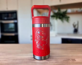 Laser Engraved YETI Kids Water Bottle: Dinosaur Design