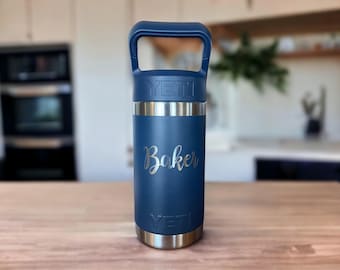 YETI Kids Water Bottle: Engraved, Color-Matched Straw - 12 oz