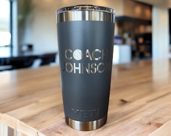 Vaso térmico YETI personalizado: Regalo grabado para entrenadores de béisbol/softbol