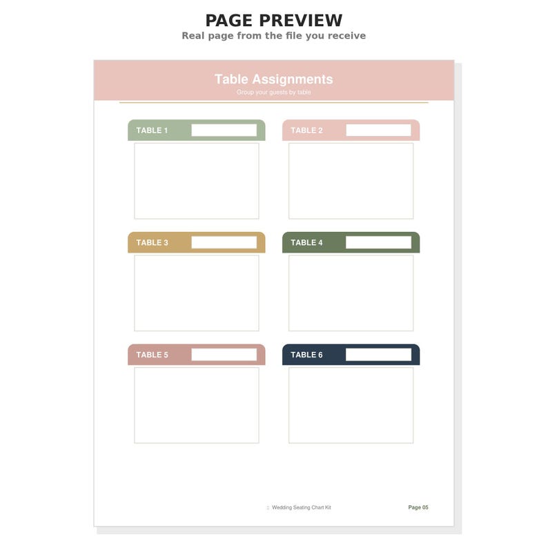 Wedding Seating Chart Printable Editable PDF, Reception Kit With Place ...