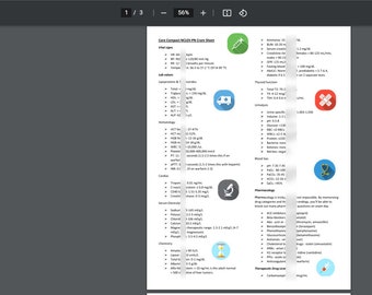 NCLEX Lab Values Cram Sheet – Pharmacology, Chemistry, Hematology Facts (Digital Download)