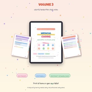 Appunti di codifica medica Volume 3, Guida allo studio della codifica specialistica, Casi di studio di qualità e preparazione all'esame, 50 pagine, Download digitale in PDF