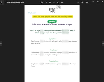 NCLEX ARDS - Hoja de estudio manuscrita - Lo que debes saber para el NCLEX 2026