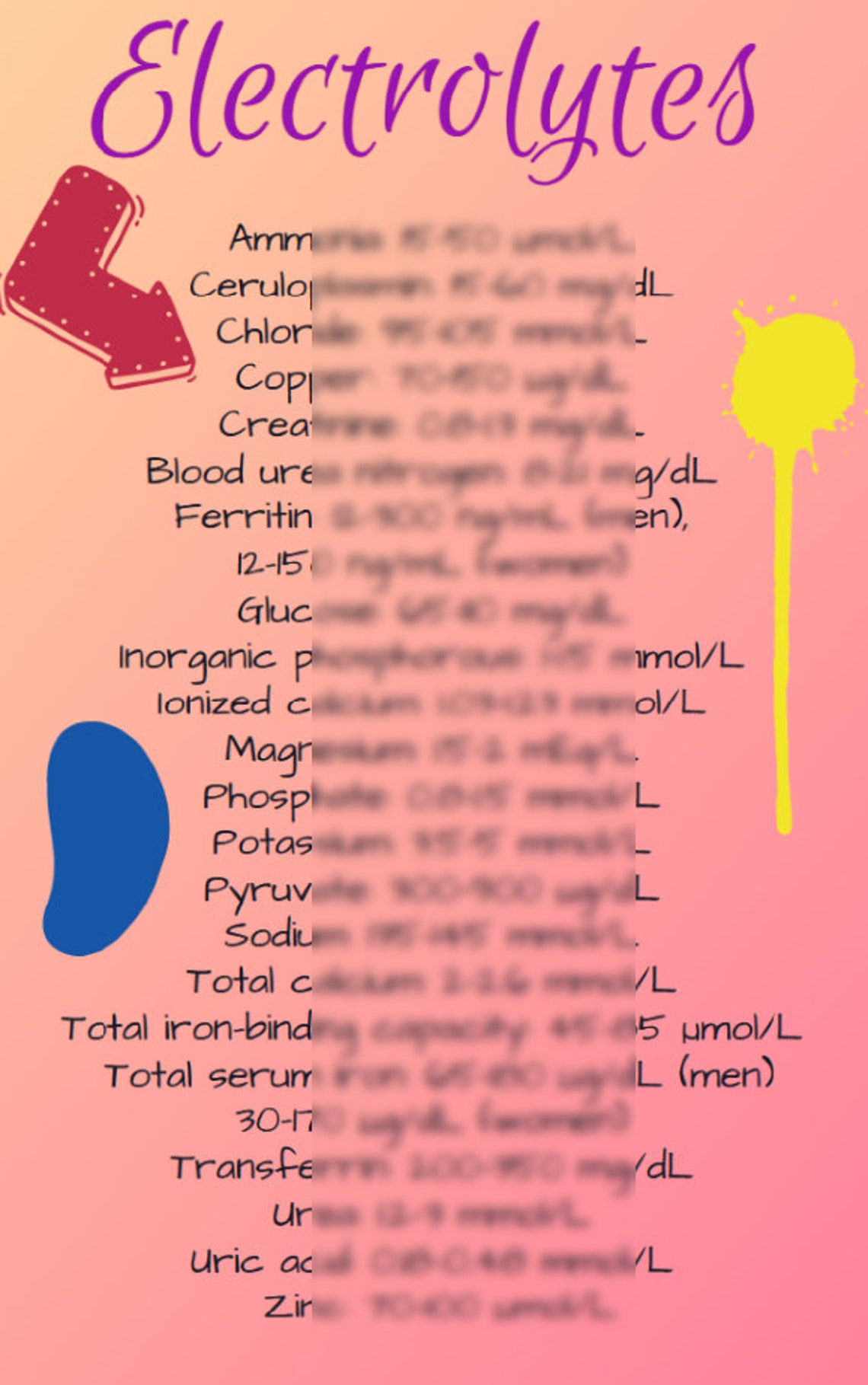 NCLEX Nursing Lab & Electrolyte Values 2023 7 Handwritten Study Sheets