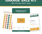 Garage Sale Kit Printable Yard Sale Signs Price Tags Stickers Planner and Tracker Editable PDF Instant Download Moving Sale Decluttering Set