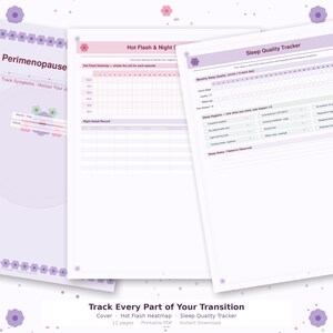 Perimenopause Journal Printable | Hot Flash Tracker | Hormone Symptom Log | Menopause Planner | Sleep & Mood Tracker | Instant Download PDF image 2