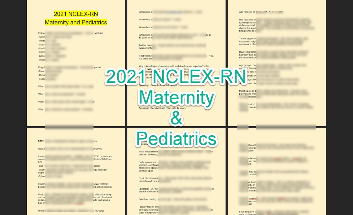 2021 Best NCLEXRN Maternity & Pediatrics Study Guide Over Etsy
