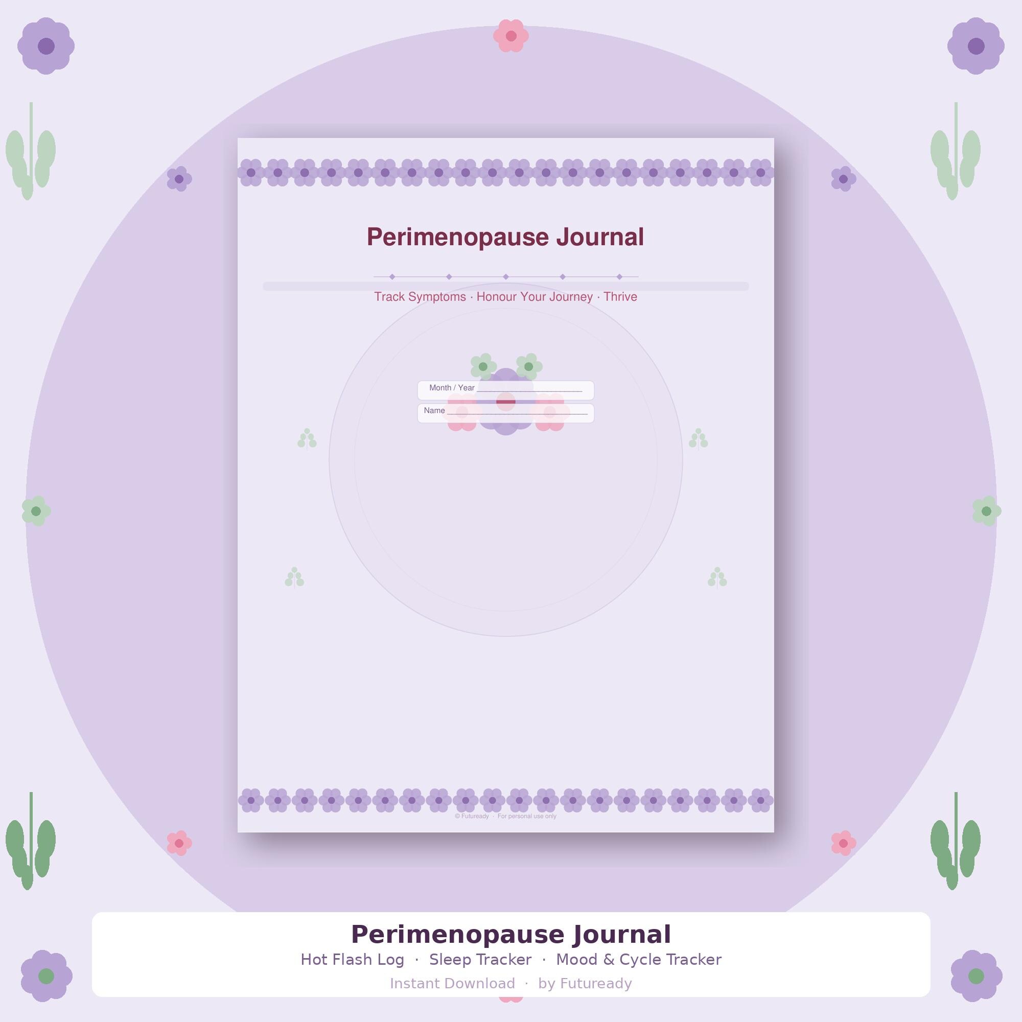 Perimenopause Journal Printable | Hot Flash Tracker | Hormone Symptom ...