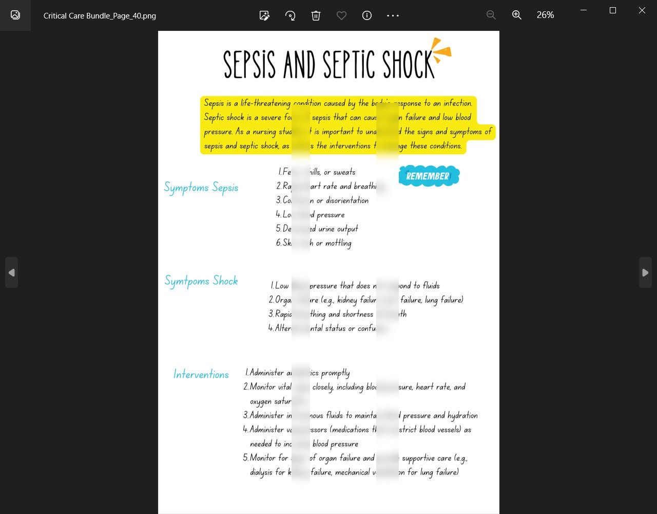 Sepsis Worksheets.pdf NCLEX Sepsis and Septic Shock - Handwritten Study Sheet - What You Must ...