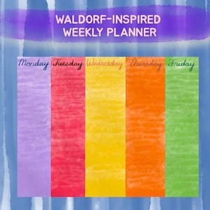 Printable Waldorf Weekly Planner⎮Wöchentlicher Rhythmus Chart⎮Aquarell⎮Waldorf WeekHomeschooling, Montessori, Preschool, Kindergarten Ressourcen