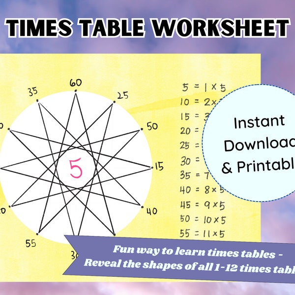 Printable Waldorf Times Table⎮Circle of Twelve⎮Circle of 12⎮Math⎮Multiplication⎮Homeschooling, Montessori, Elementary Resources