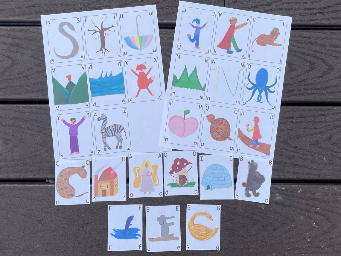 Printable Waldorfinspired Alphabet CardsABCWaldorf Wall Etsy