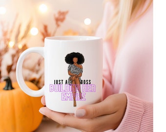 Girl Boss Coffee Mug | Coffee Mug | Melanin Queen Mug | Black Girl Birthday Gifts | Black Girl Magic | Female Boss | Motivational Mug