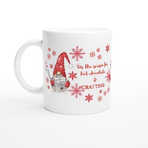 Christmas Gnome Crafter&#39;s Mug, Crafting Mug, Christmas Mug, Crafting Gift for Crafter