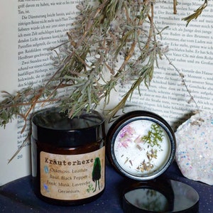 Herbal witch | Candle | Magical mixtures | Forest | Cashmere Woods | Herb | Woody scent | Light scented candle | Glass jar | Brown glass | Soy