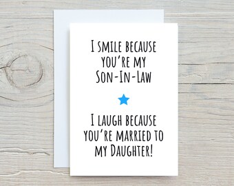 Funny Son in Law Birthday Card, Large A5 Special Son-in-law Card - Etsy UK
