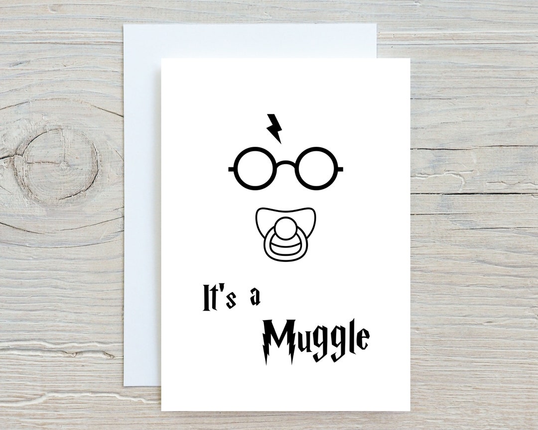 Its a muggle card Unisex. Black, Grey or Yellow. New baby. Baby boy ...