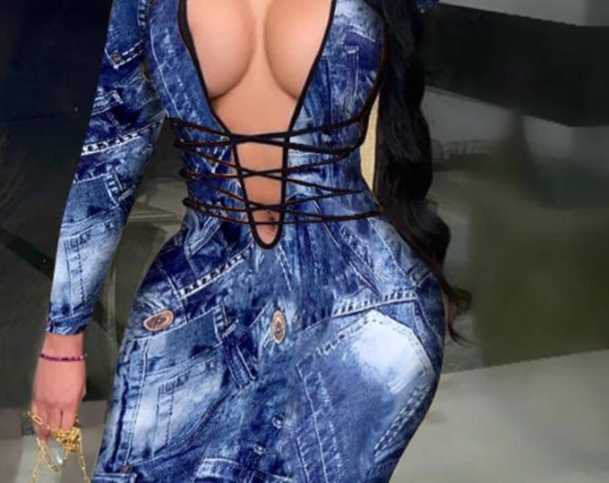 Deep V Neck Dress