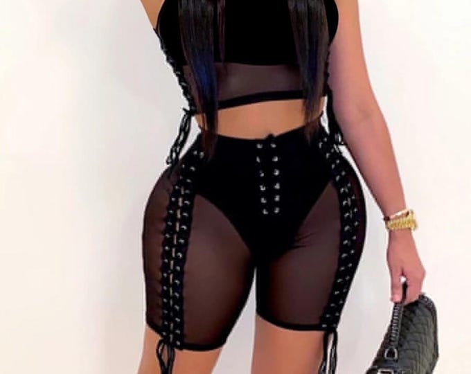 Black See-Through Two piece