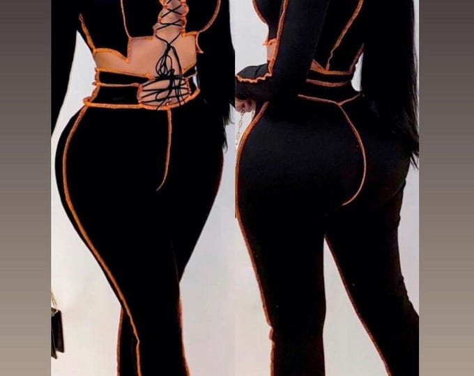 Orange and Black two piece