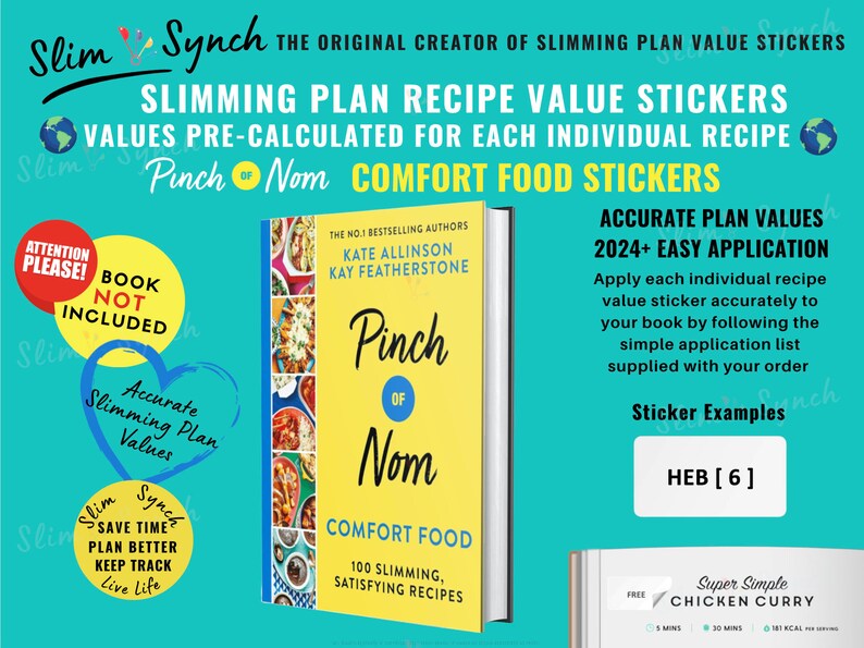 Pinch of Nom STICKERS Comfort Food Branded Slimming Plan Individual ...