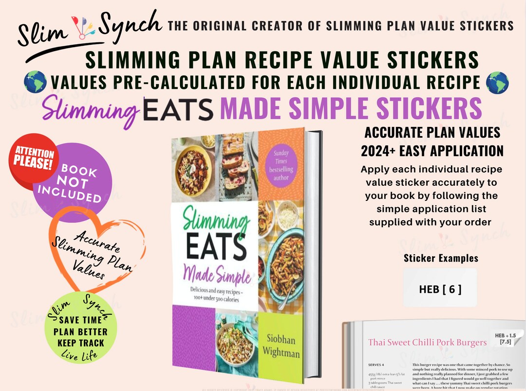 Slimming Eats 'made Easy' VALUE STICKERS for Slimming Plan, Individual