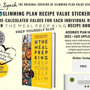Calcomanías de Meal Prep King Prepárate para adelgazar Receta individual 2025 Valores