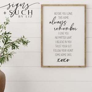 Before you Leave this Home SVG | Farmhouse Wall Sign| Always Remember | Come Home Safe| Inspirational Quote Svg | Cricut Diy Sign| Home Sign