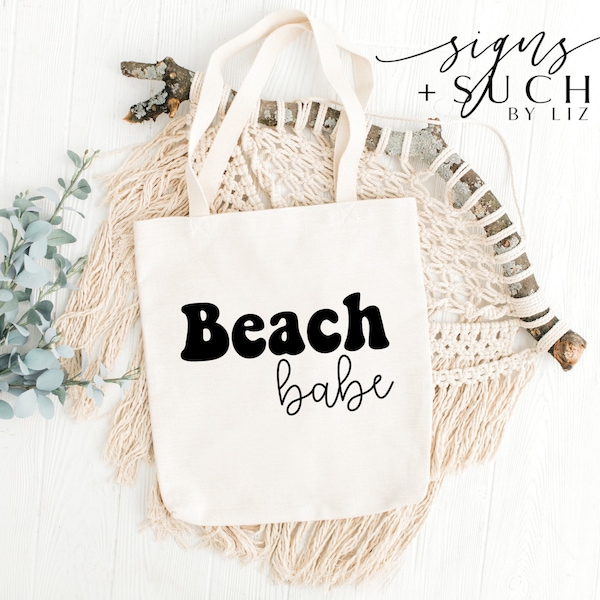 Beach Babe SVG | Boho Summer Beach Bag PNG | Vacation Bag SVG | Minimalist Summer Bag Design | Summertime Digital Designs | Cricut File