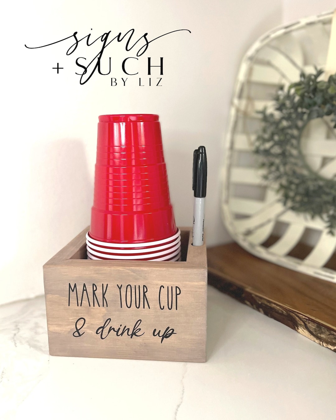 Solo Cup Holder Cup and Marker Holder Mark Your Cup Party Cup Holder