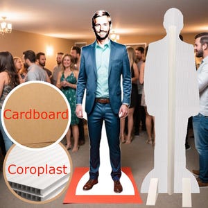 Custom Life Size Cutout, Personalized Standup, High Resolution Stand Up, for Wedding, Graduation, Party, 1-8ft, Cardboard or Coroplast