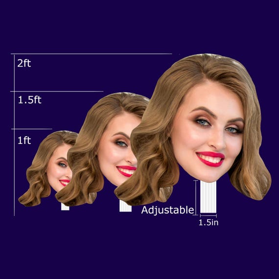 Custom Fat Head Cutout, Big Face On A Stick, Hand-Hold Fun Face, Party