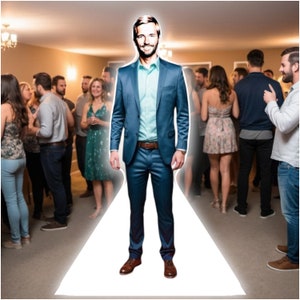 Custom Life Size Cardboard Cutout, Personalized, High Resolution Stand Up, Perfect for Wedding, Graduation, Birthday Party, 1-8ft, Coroplast